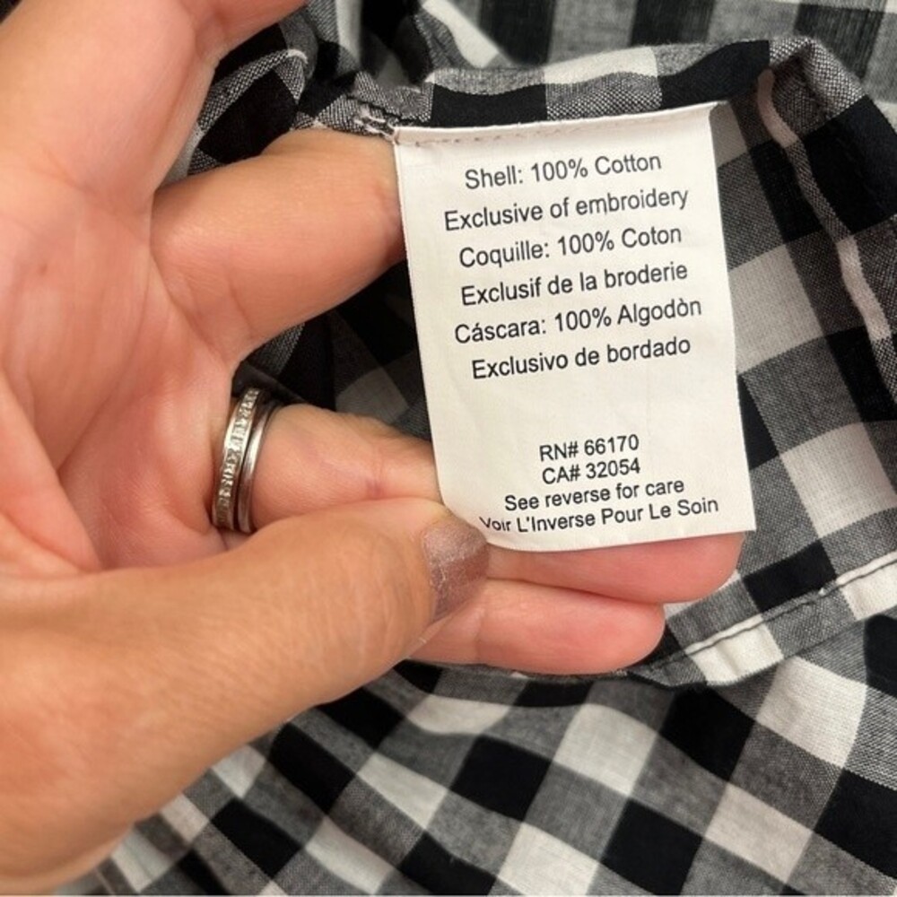 Anthropologie Pankaj and Nidhi Gingham Check Applique Cotton Top S NWOT - Picture 14 of 16